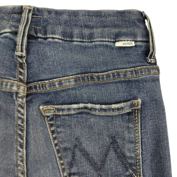 Mother High Waisted Looker Ankle Skinny Jeans Womens 23 Blue Stretch Bohemian - Picture 13 of 15